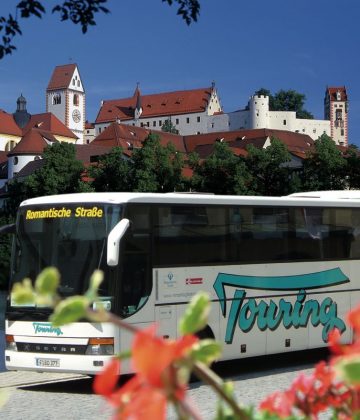 Deutsche Touring Europabus in Füssen on the Romantic Road Germany