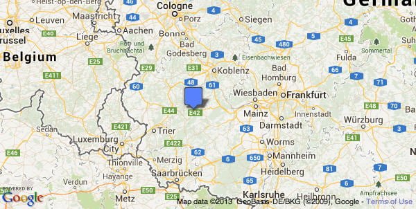 Google Map for Transportation to Frankfurt Hahn Airport (HHN)