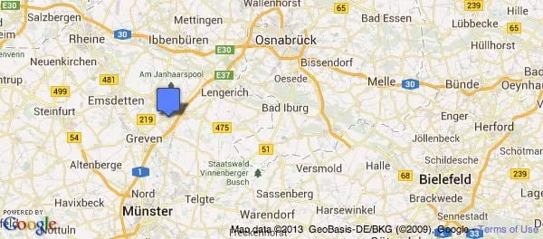 Google Map Münster Osnabrück Airport FMO