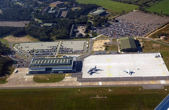 Weeze Airport (NRN) Seen from the Air - Weeze Airport is easiest reached by train and bus via Kevelaer station