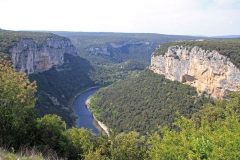 Views of the Gorges de l’Ardèche River from La Rouviere