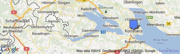 Google Map Rhein Schaffhausen Konstanz