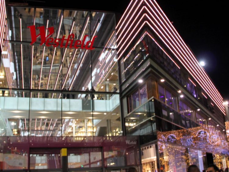 Westfield Stratford City Shopping Mall at Night