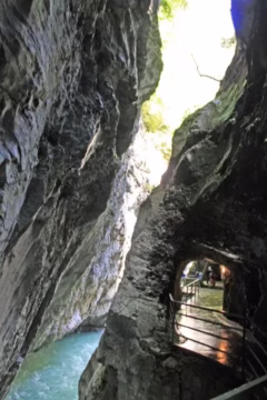Walking through the Aareschlucht Gorge in Switzerland Walking through the Aareschlucht Gorge in Switzerland