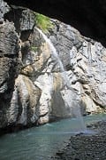 A waterfall in the Aareschlucht Gorge in the Haslital