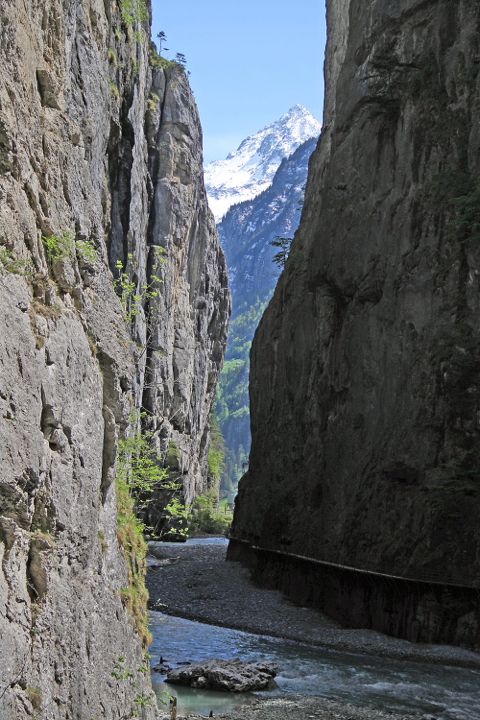 Alps seen from the Aareschlucht Gorge in the Haslital