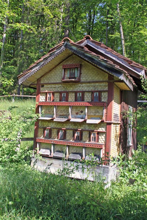 A beehive House at the Ballenberg Swiss Open Air Museum