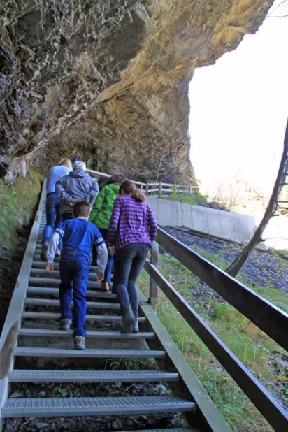 Stairs at the Reichenbach Waterfalls in Switzerland