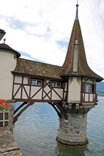 Water Tower at Schloss Oberhofen Castle on Lake Thun