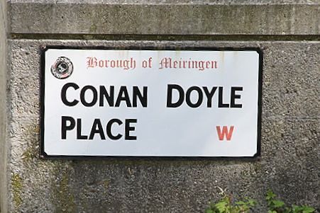 Conan Doyle Place Sign in Meiringen