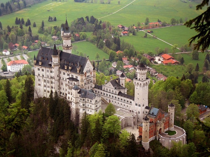 Schloss Neuschwanstein Castle in Germany is the most popular Castle of King Ludwig's palaces to visit on day trips from Munich. © Jeff Wilcox