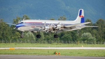 Redbull DC 6 Plane landing at Salzburg Airport