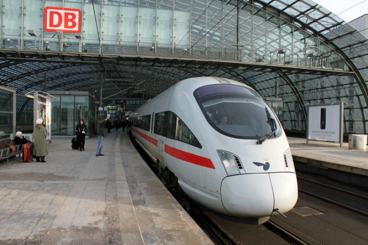 ICE Train leaving Berlin Hauptbahnhof