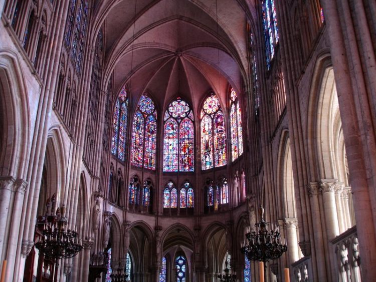 Stained-glass choir windows in Troyes Cathedral