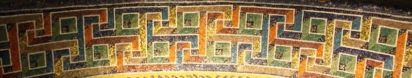 Close-up of a mosaic pattern in the Mausoleum of Galla Placidia in Ravenna