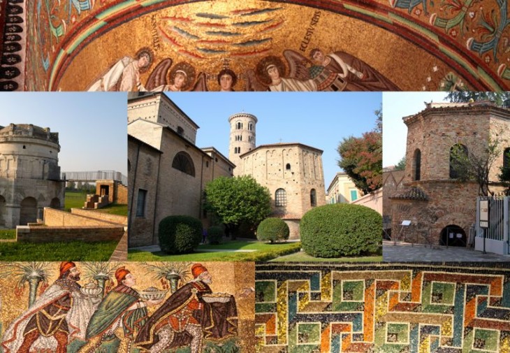Collage of UNESCO-Listed sites in Ravenna