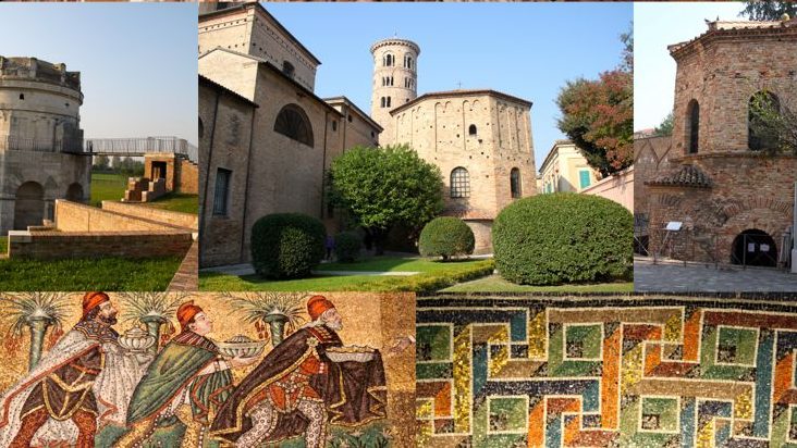 Collage of top UNESCO-Listed sites  to see in Ravenna