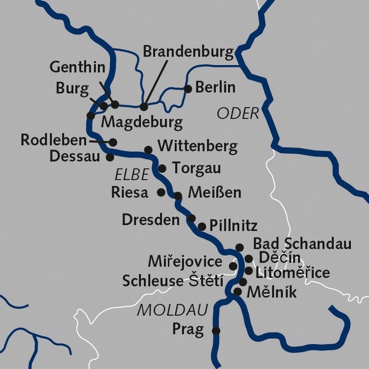 Map of TransOcean MS Sans Souci Elbe Routes