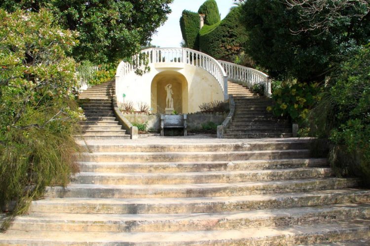 Horseshoe-shaped stairs at Villa Ephrussi de Rothschild