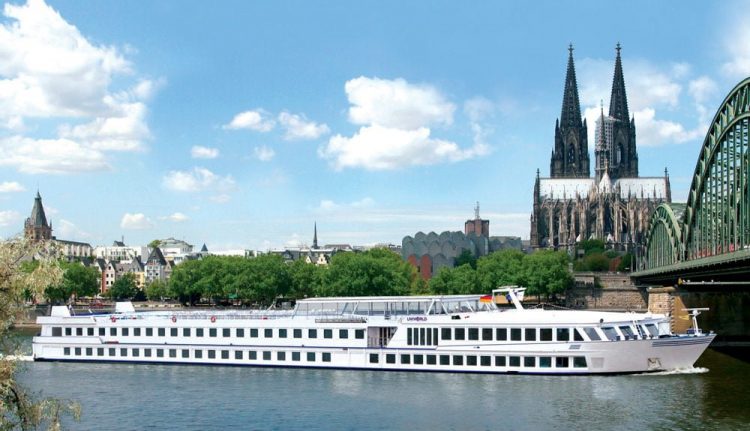 Uniworld River Ambassador on the Rhine River in Cologne