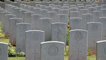 Headstones of British Graves in the Bayeux War Cemetery