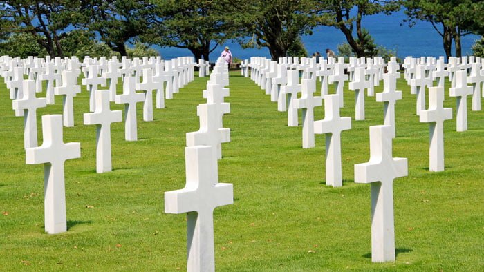 Headstones in the Normandy American Cemetery