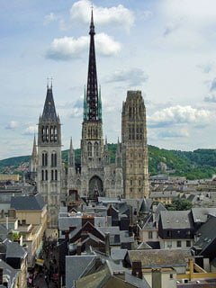 Rouen Cathedral viewed from the Gros Horloge.
