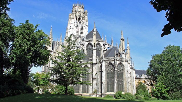 Former Abbey Church of St Ouen in Rouen seen from the east