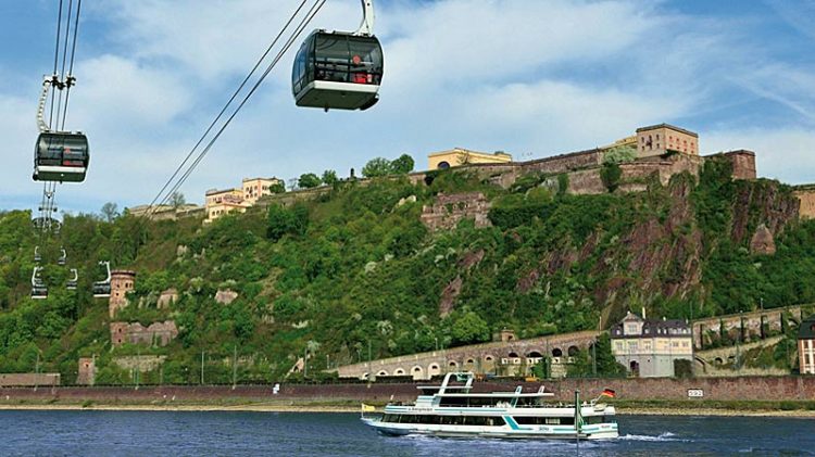Cable Car Across the Rhine in Koblenz Germany