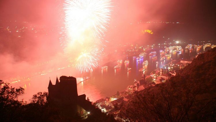 The spectacular Rhein in Flammen (Rhine in Flames) fireworks events are held annually on the Rhine River
