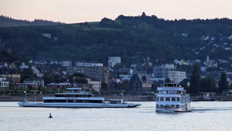 Boats arriving in Rüdesheim