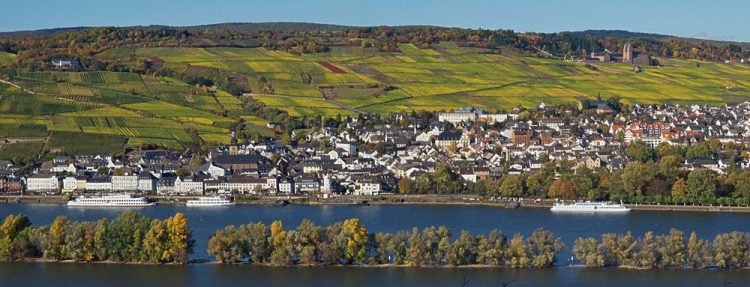 Panorama of Rüdesheim seen from the Rhine