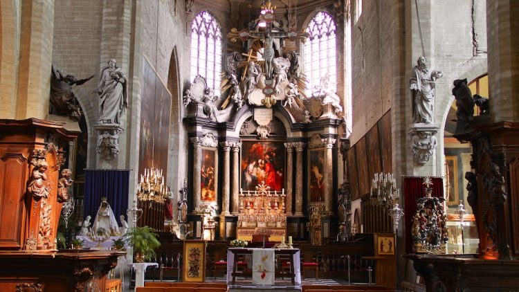 Interior of the St Janskerk in Mechelen