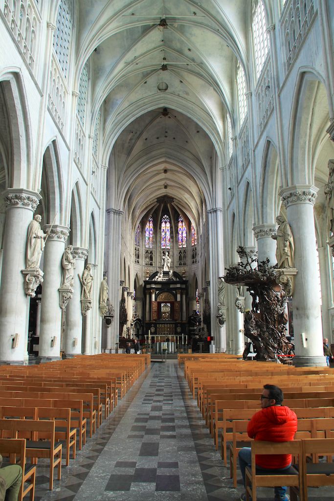 Interior of the St Rumbold Cathedral in Mechelen