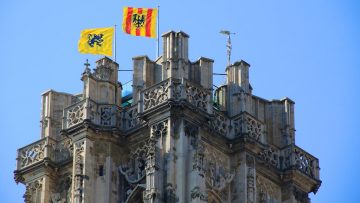 Flags on Mechelen's Belfry