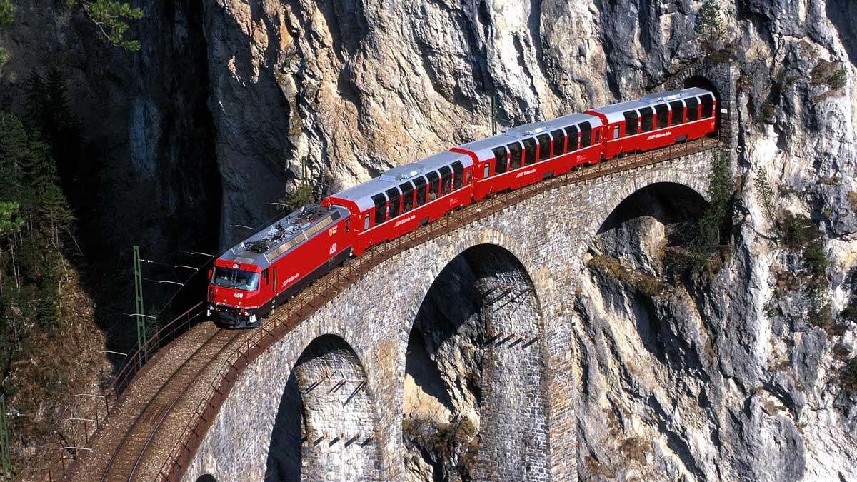 Travel on the Bernina Express Train in Switzerland