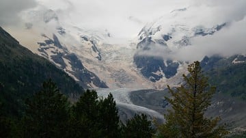 Bernina Express passing glaciers
