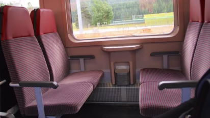 Second Class on an older Rhätische Bahn Regional Train