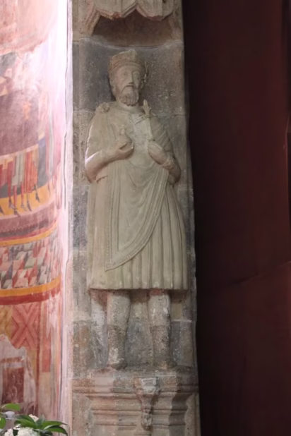 Statue of Charlemagne in St John's in Müstair