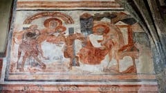 Carolingian wall painting in Müstair - The Flight into Egypt