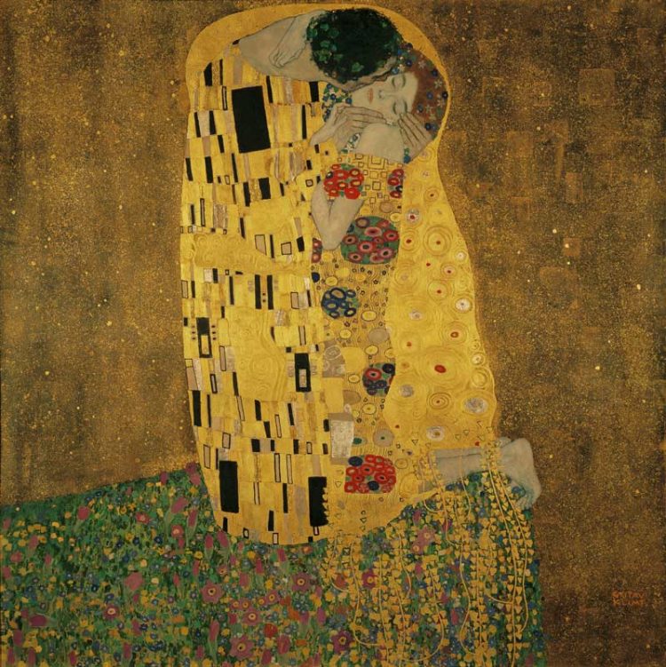 Gustav Klimt, Lovers (The Kiss), 1908/09