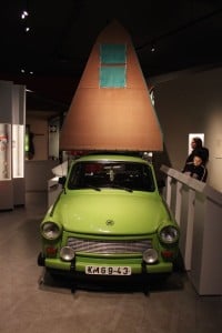 Trabi with Tent in the Museum in der Kulturbrauerei