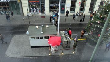 View of Checkpoint Charlie from the Mauermuseum Haus am Checkpoint Charlie 
