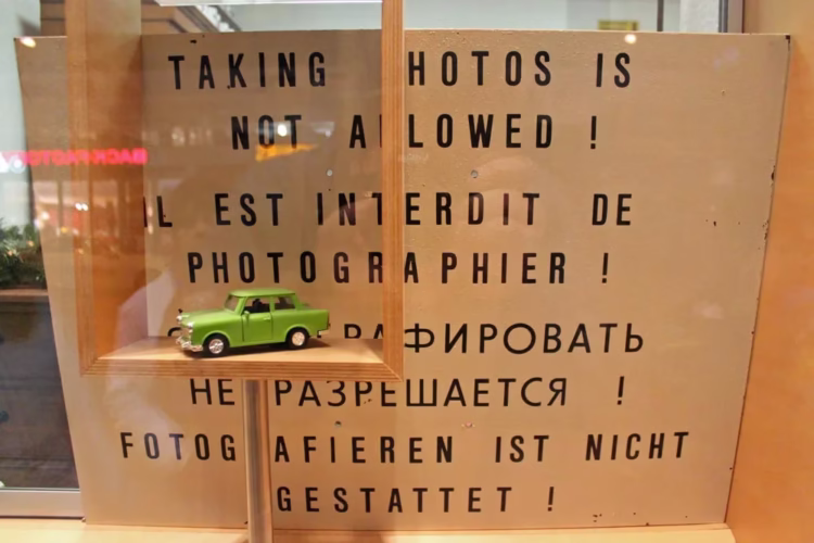 Photography not allowed in the Mauermuseum Haus am Checkpoint Charlie