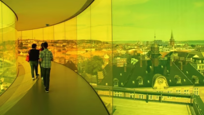 Views of Aarhus from ARoS Rainbow Panorama