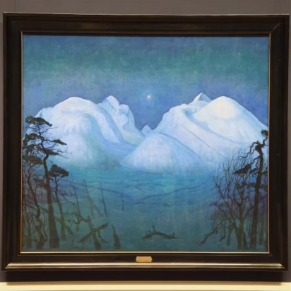 Harald Sohlberg's Winter Night in the Mountains in the National Gallery of Norway in Oslo