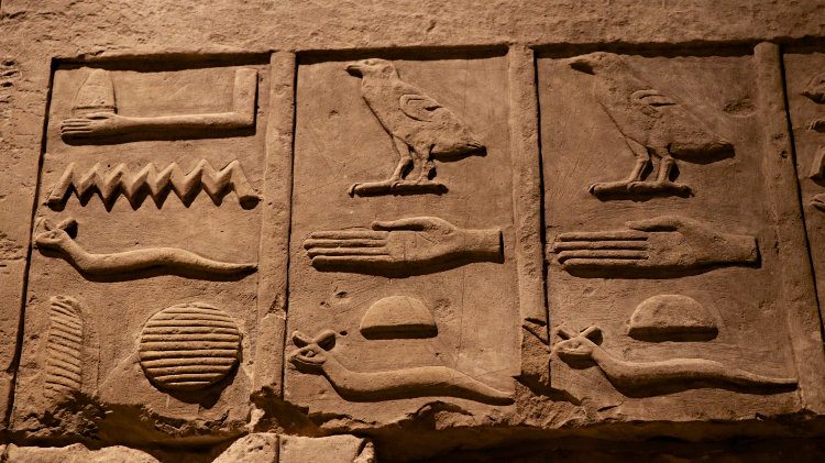Details from reliefs on an Egyptian burial chambe