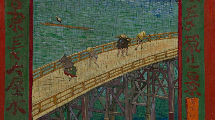 Vincent Van Gogh Bridge in the Rain after Hiroshige detail