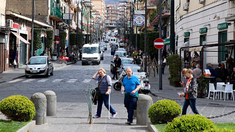 Ercolano Main Street Seen from the Herculaneum Excavations