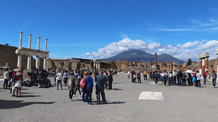 Mt Vesuvius Seen from the Forum in Pompeii